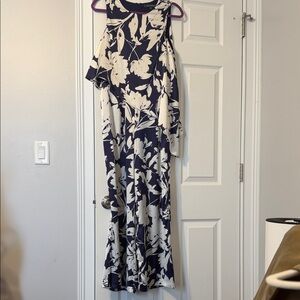 julia jordan Navy and Cream Floral Maxi Dress
